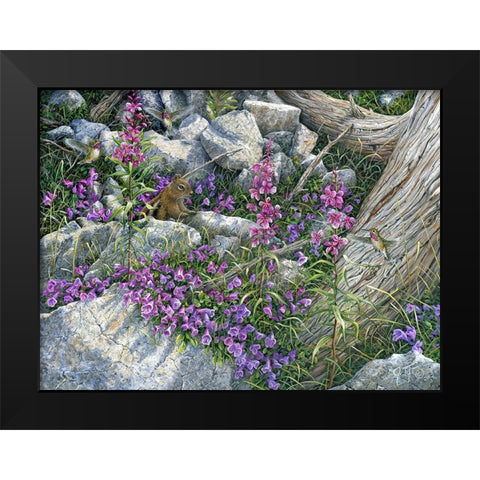 Squirrel Painting Black Modern Wood Framed Art Print by Tift, Jeff