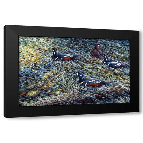 Harlequin Romance Black Modern Wood Framed Art Print by Tift, Jeff