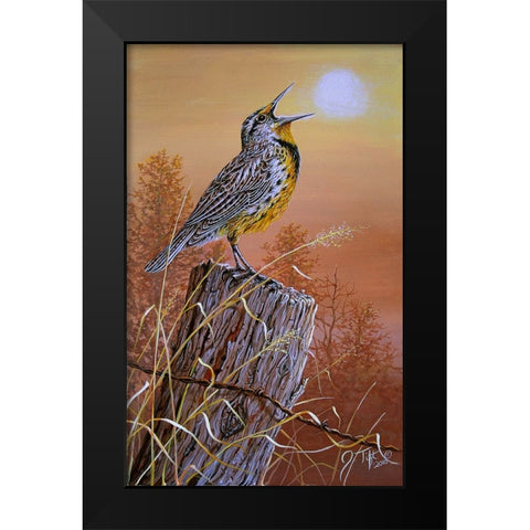 Meadowlark Painting Black Modern Wood Framed Art Print by Tift, Jeff
