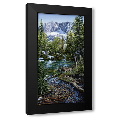 Wilderness Family Black Modern Wood Framed Art Print by Tift, Jeff