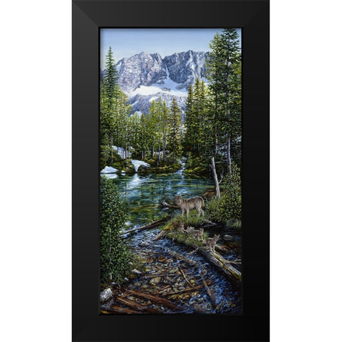 Wilderness Family Black Modern Wood Framed Art Print by Tift, Jeff