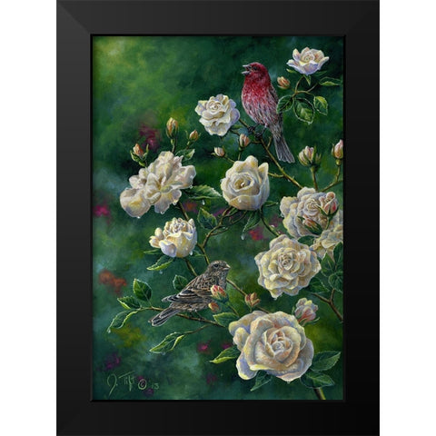 Purple Finch Black Modern Wood Framed Art Print by Tift, Jeff