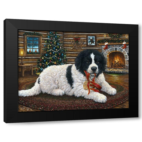 Christmas Companion Black Modern Wood Framed Art Print with Double Matting by Tift, Jeff