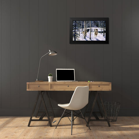 Pursuit Black Modern Wood Framed Art Print by Tift, Jeff