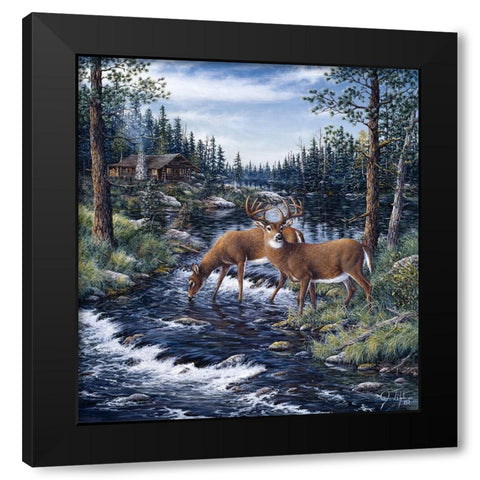 Peaceful Morning Black Modern Wood Framed Art Print with Double Matting by Tift, Jeff