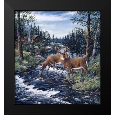 Peaceful Morning Black Modern Wood Framed Art Print by Tift, Jeff