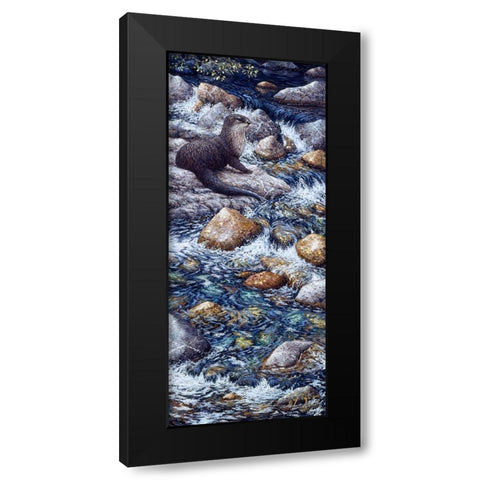 River Otter 2 Black Modern Wood Framed Art Print with Double Matting by Tift, Jeff