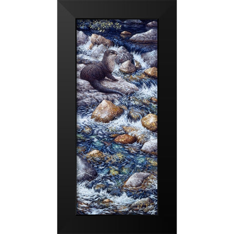 River Otter 2 Black Modern Wood Framed Art Print by Tift, Jeff