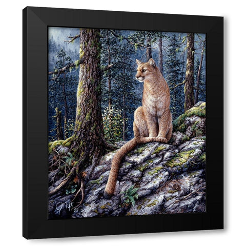 King Of The Forest Black Modern Wood Framed Art Print by Tift, Jeff