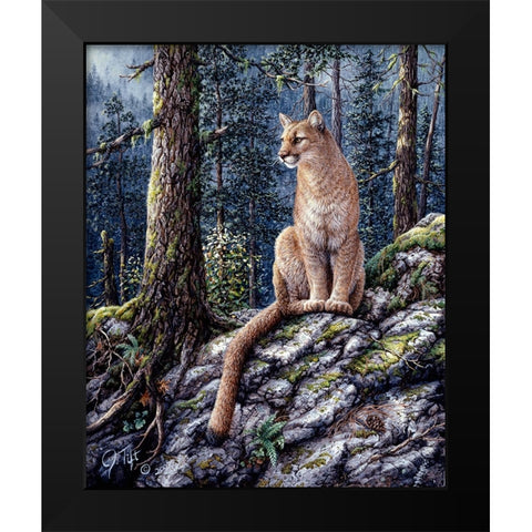King Of The Forest Black Modern Wood Framed Art Print by Tift, Jeff