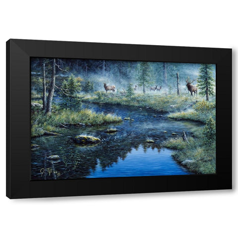 Misty Morning Black Modern Wood Framed Art Print with Double Matting by Tift, Jeff