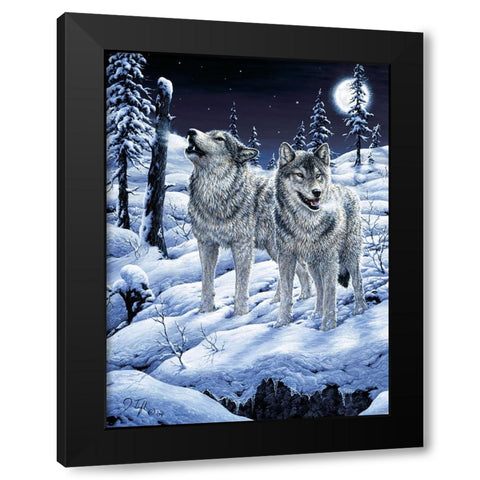 Lunar Calling Black Modern Wood Framed Art Print with Double Matting by Tift, Jeff