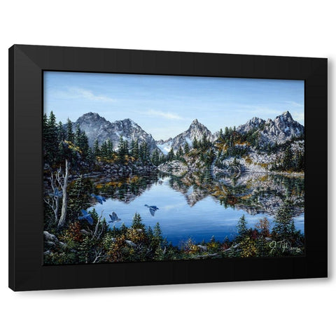 Gem Lake Black Modern Wood Framed Art Print with Double Matting by Tift, Jeff