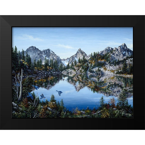 Gem Lake Black Modern Wood Framed Art Print by Tift, Jeff