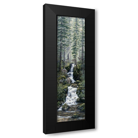 Cascade Wolves Black Modern Wood Framed Art Print with Double Matting by Tift, Jeff