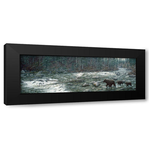 Cool Creek Black Modern Wood Framed Art Print with Double Matting by Tift, Jeff