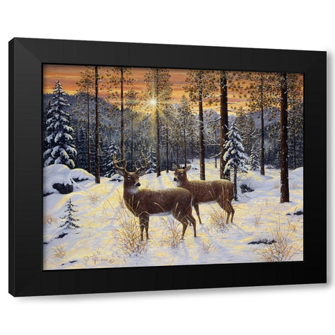 Evening Silence Black Modern Wood Framed Art Print with Double Matting by Tift, Jeff