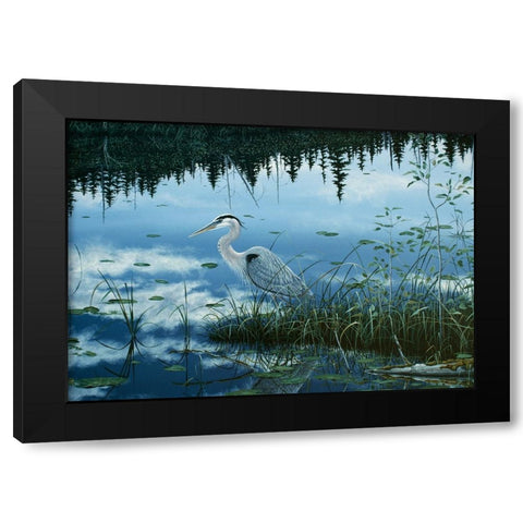 Blue Reflections Black Modern Wood Framed Art Print with Double Matting by Tift, Jeff