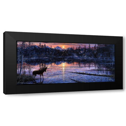 Moose Lake Black Modern Wood Framed Art Print by Tift, Jeff