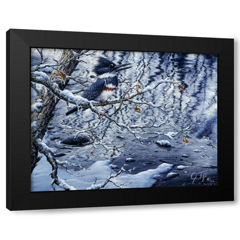 Icy Reflections Black Modern Wood Framed Art Print by Tift, Jeff