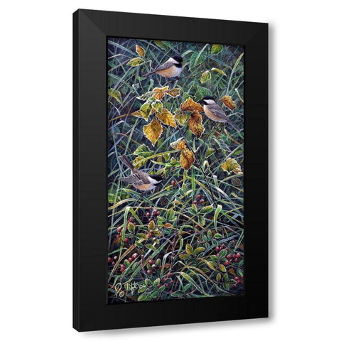 Chickadee 2 Black Modern Wood Framed Art Print by Tift, Jeff