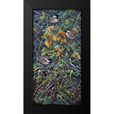 Chickadee 2 Black Modern Wood Framed Art Print by Tift, Jeff