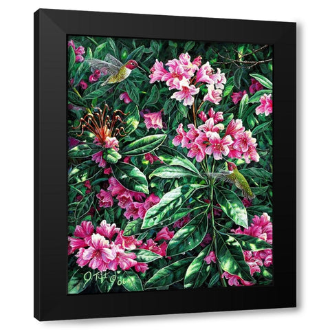 Annas And Rhodies Black Modern Wood Framed Art Print by Tift, Jeff