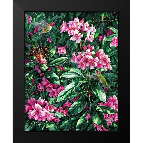 Annas And Rhodies Black Modern Wood Framed Art Print by Tift, Jeff