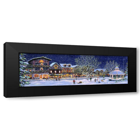 Hometown Holiday Black Modern Wood Framed Art Print by Tift, Jeff