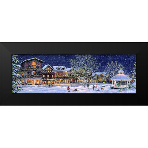 Hometown Holiday Black Modern Wood Framed Art Print by Tift, Jeff