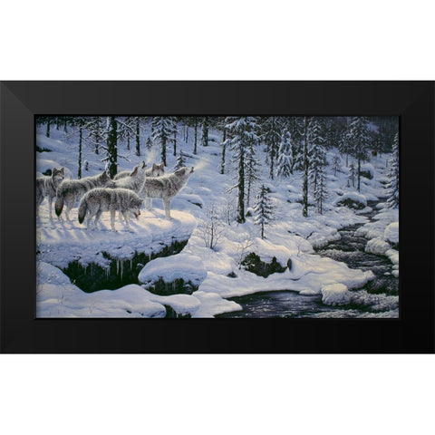 Winters Cry Black Modern Wood Framed Art Print by Tift, Jeff