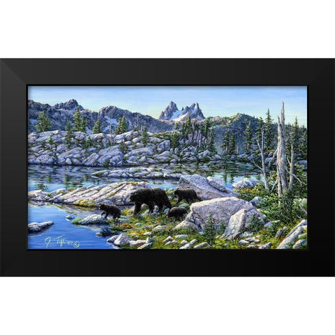 Black Bear Black Modern Wood Framed Art Print by Tift, Jeff