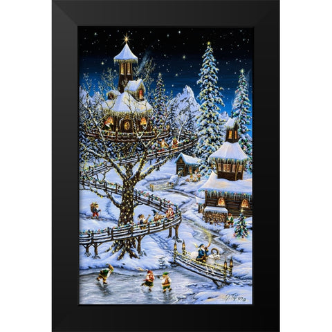 Woodland Holiday Black Modern Wood Framed Art Print by Tift, Jeff