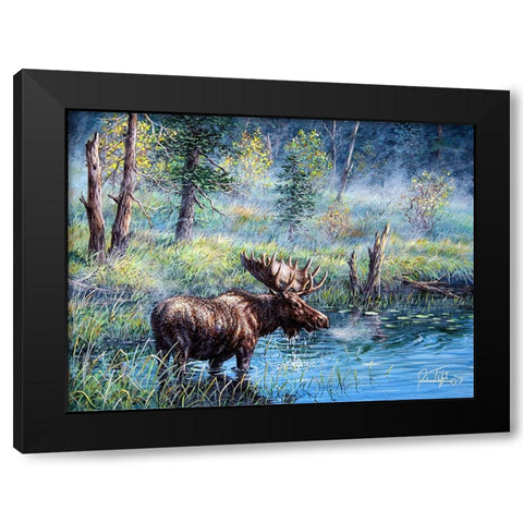 Moose Painting 1 Black Modern Wood Framed Art Print by Tift, Jeff