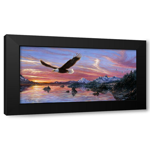 Silent Wings Of Freedom Black Modern Wood Framed Art Print by Tift, Jeff