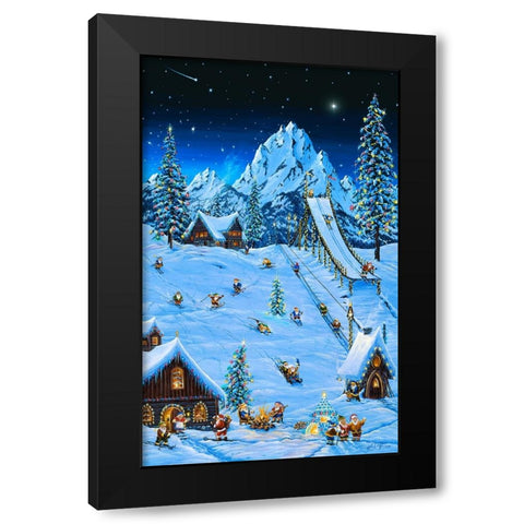 Woodland Games Black Modern Wood Framed Art Print with Double Matting by Tift, Jeff