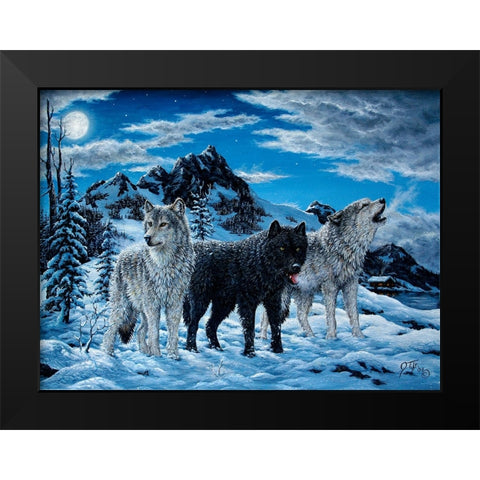 Night Howl Black Modern Wood Framed Art Print by Tift, Jeff