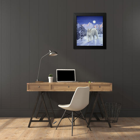 Moonlight Wilderness Black Modern Wood Framed Art Print by Tift, Jeff