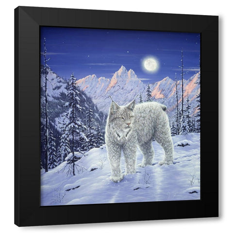 Moonlight Wilderness Black Modern Wood Framed Art Print by Tift, Jeff