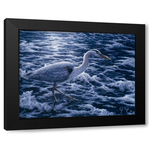 Evening Blues Black Modern Wood Framed Art Print by Tift, Jeff