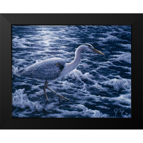 Evening Blues Black Modern Wood Framed Art Print by Tift, Jeff