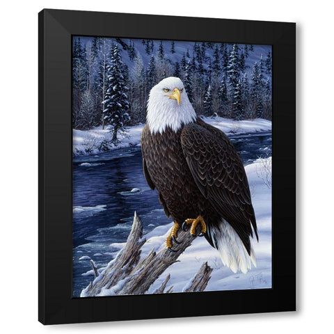 River Watch Black Modern Wood Framed Art Print by Tift, Jeff