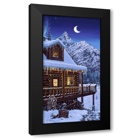 Mountain Home Christmas Black Modern Wood Framed Art Print by Tift, Jeff