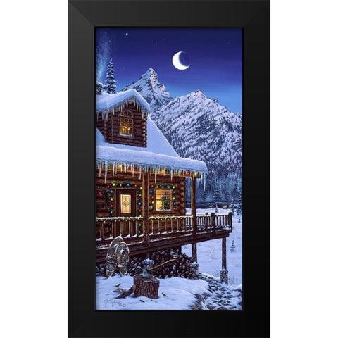 Mountain Home Christmas Black Modern Wood Framed Art Print by Tift, Jeff