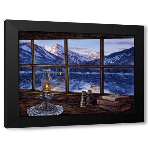 A Room With A View Black Modern Wood Framed Art Print with Double Matting by Tift, Jeff