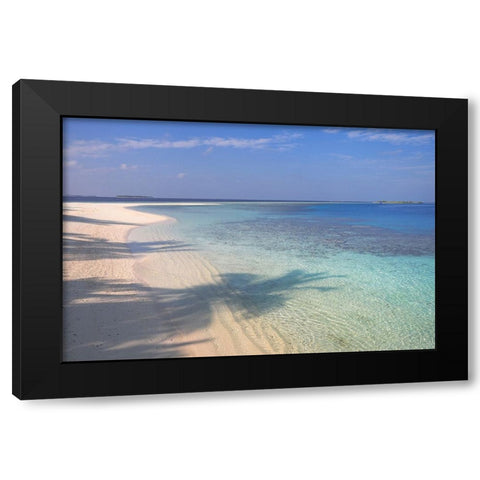 Blue Ocean Lagoon Black Modern Wood Framed Art Print by Jenny Rainbow Fine Art