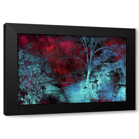 Moonlight Forest Black Modern Wood Framed Art Print by Jenny Rainbow Fine Art