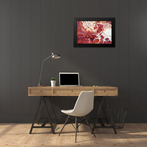Fluid Acrylic Bringing Into Life 1 Black Modern Wood Framed Art Print by Jenny Rainbow Fine Art