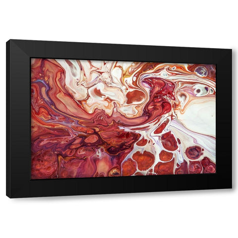 Fluid Acrylic Bringing Into Life 1 Black Modern Wood Framed Art Print with Double Matting by Jenny Rainbow Fine Art