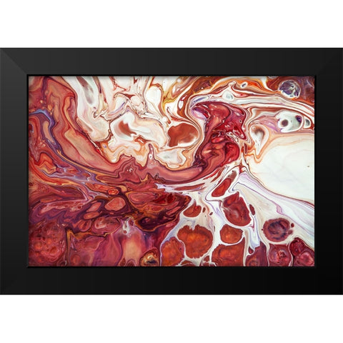 Fluid Acrylic Bringing Into Life 1 Black Modern Wood Framed Art Print by Jenny Rainbow Fine Art